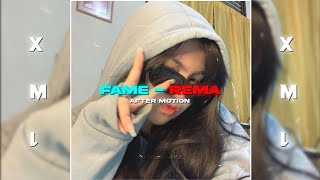 Fame - Rema (Lyrics Video) | After Motion Edit | Free Xml file 🔰