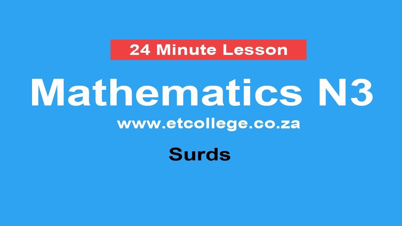 Mathematics N3 Surds YouTube Mathematics n3 surds youtube