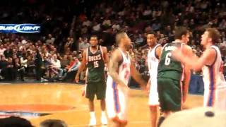 David Lee (New York Knicks) - Pissed with call.