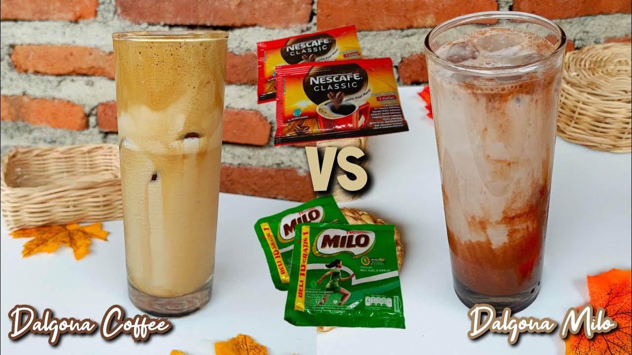 resep dalgona Coffee Nescafe dan cara membuat dalgona Milo - YouTube