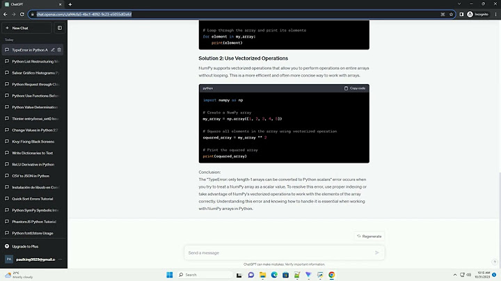 Lỗi only length-1 arrays can be converted to python scalars năm 2024