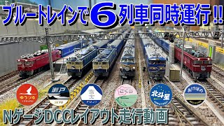 【 Nゲージ / 鉄道模型 】ブルートレイン で 6列車 フル編成同時運行 ‼  6 trains run at the same time on the Blue Train!!   N-scale