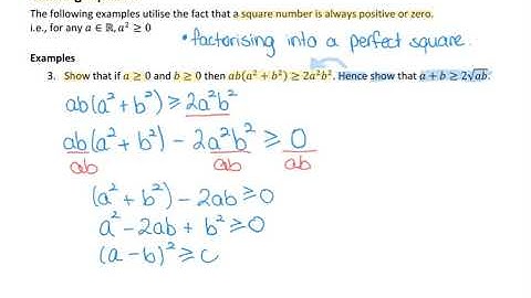 EXT 2 Nature of Proof - Utilising Squares in Inequality Proofs