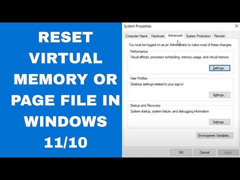 How To Reset Virtual Memory Or Page File In Windows 11/10