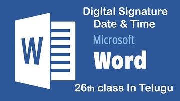How to Attach Digital Signature in MS Word 2007!Document in telugu 26 part
