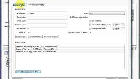 RockSim Software Tutorial - 31 - New Motors: Download Engine Data