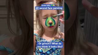 60 Second Green Kitty - Grinch Inspired Face Painting #Facepaint #Facepainter #Facepainting #Artist