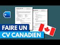 Comment faire un cv canadien 2024  normes et modle gratuit