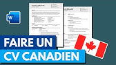 Semaine De L Emploi Au Canada Faire Son Cv Et Sa Lettre De Motivation A La Canadienne Youtube