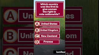 …Which country was the first to give women the right to vote nationwide?