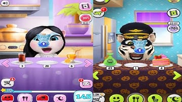 My Talking Tom LEVEL 70 VS  My Talking Angela LEVEL 145  Android Gameplay HD