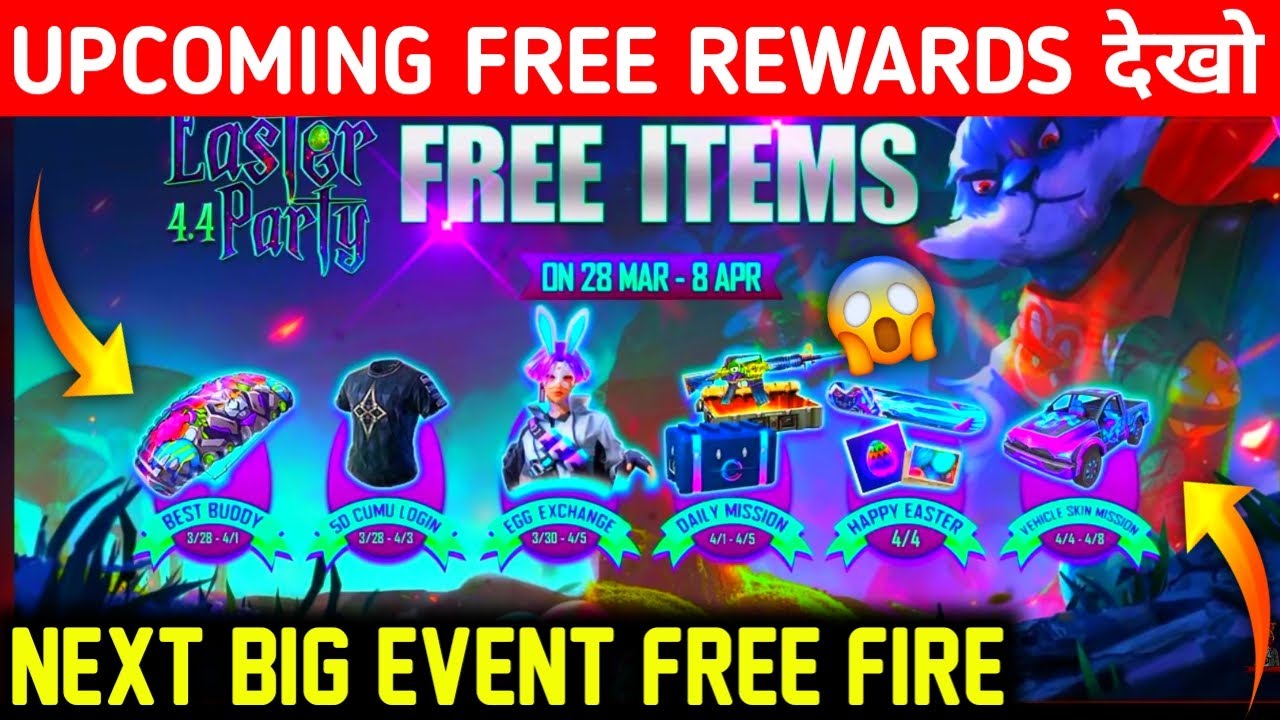 Free Rewards Easter Egg Party Event Free Fire | Free Fire New Event|FF