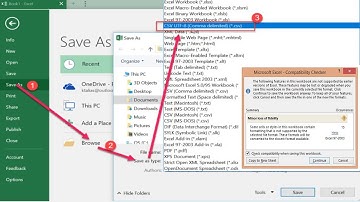 حل مشكلة ظهور رسالة وضعية التوافق Compatibility checker عند الحفظ في برنامج الاكسل Excel 2023