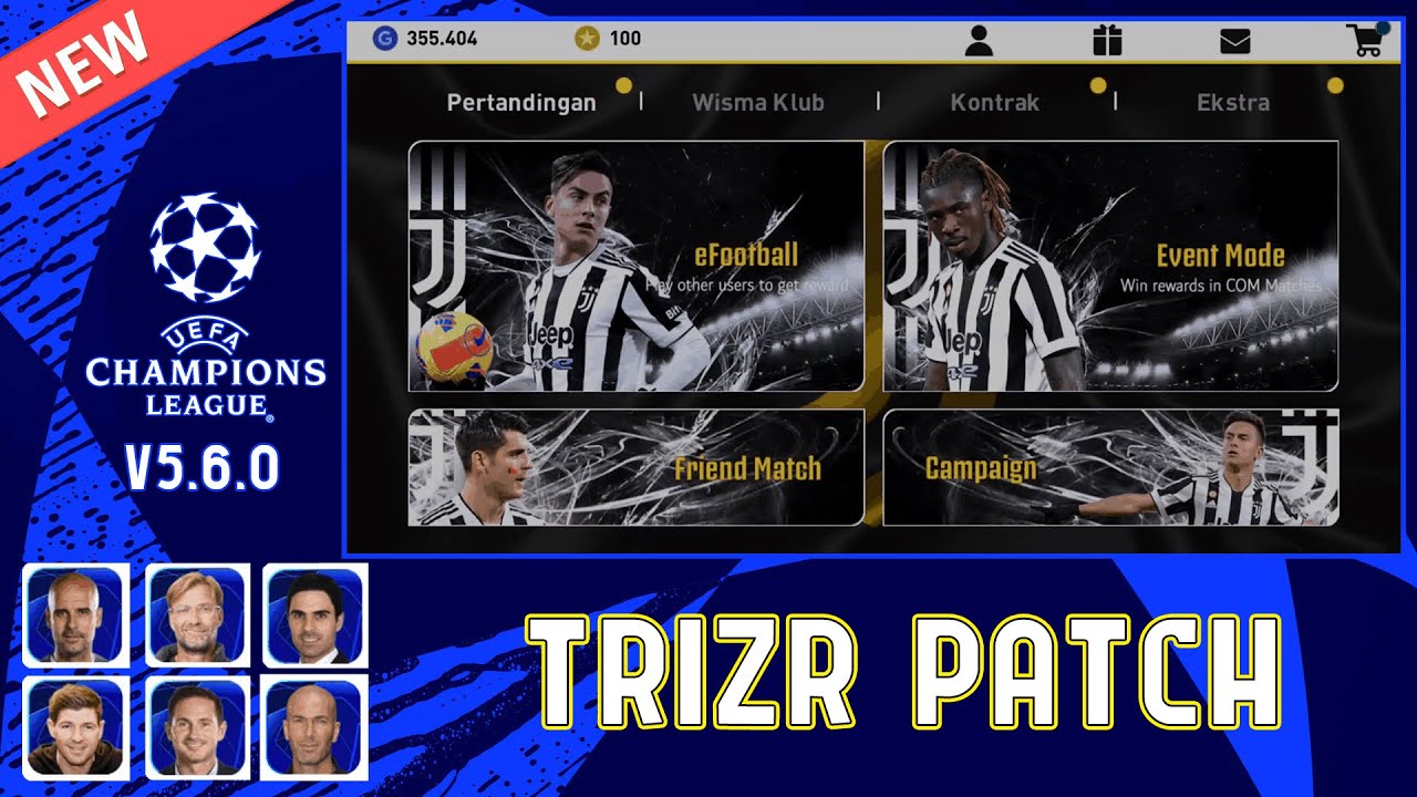 JUVENTUS THEME TRIZR PATCH PES 2021 Mobile V5.6.0
