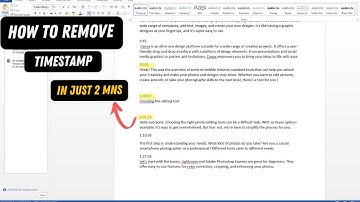 Remove timestamps from transcripts in just 2 minutes