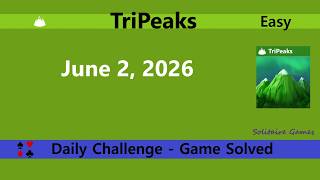 Microsoft Solitaire Collection | Tripeaks Easy - June 2, 2026 | Daily Challenges