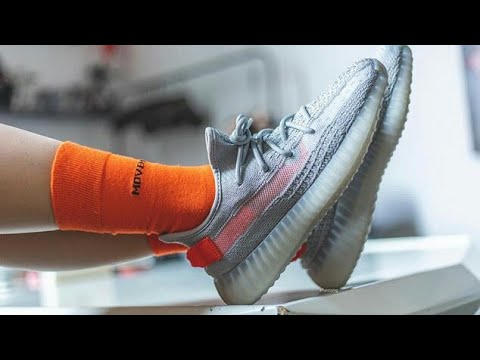 yeezy grey and peach