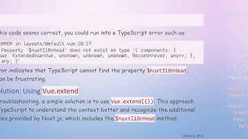 Solving TypeScript Errors with nuxtI18nHead in Your Nuxt.js Application