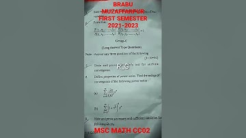 MSC MATH CC02||1ST SEMESTER||BRABU MUZAFFARPUR||By-Einstein Deepak sir||#shorts #viral #brabu