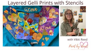 Layered Gelli Prints with Stencils