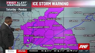 Ice storm warning issued for northeast Georgia
