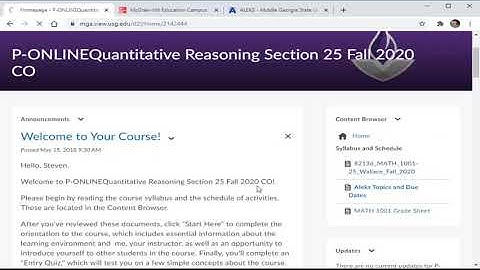 Math 1001 Fall 2020 Intro to D2L