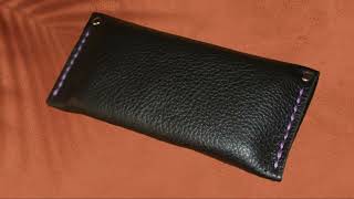 Motorcycle soft black leather tobacco pouch screenshot 4