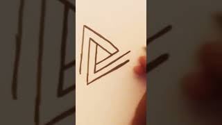 easy way to Draw 3d optical illusion impossible triangle