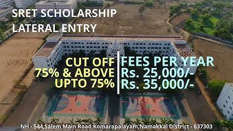 EXCEL ENGINEERING COLLEGE(AUTONOMOUS) - SRET SCHOLARSHIP FOR LATERAL ENTRY STUDENTS