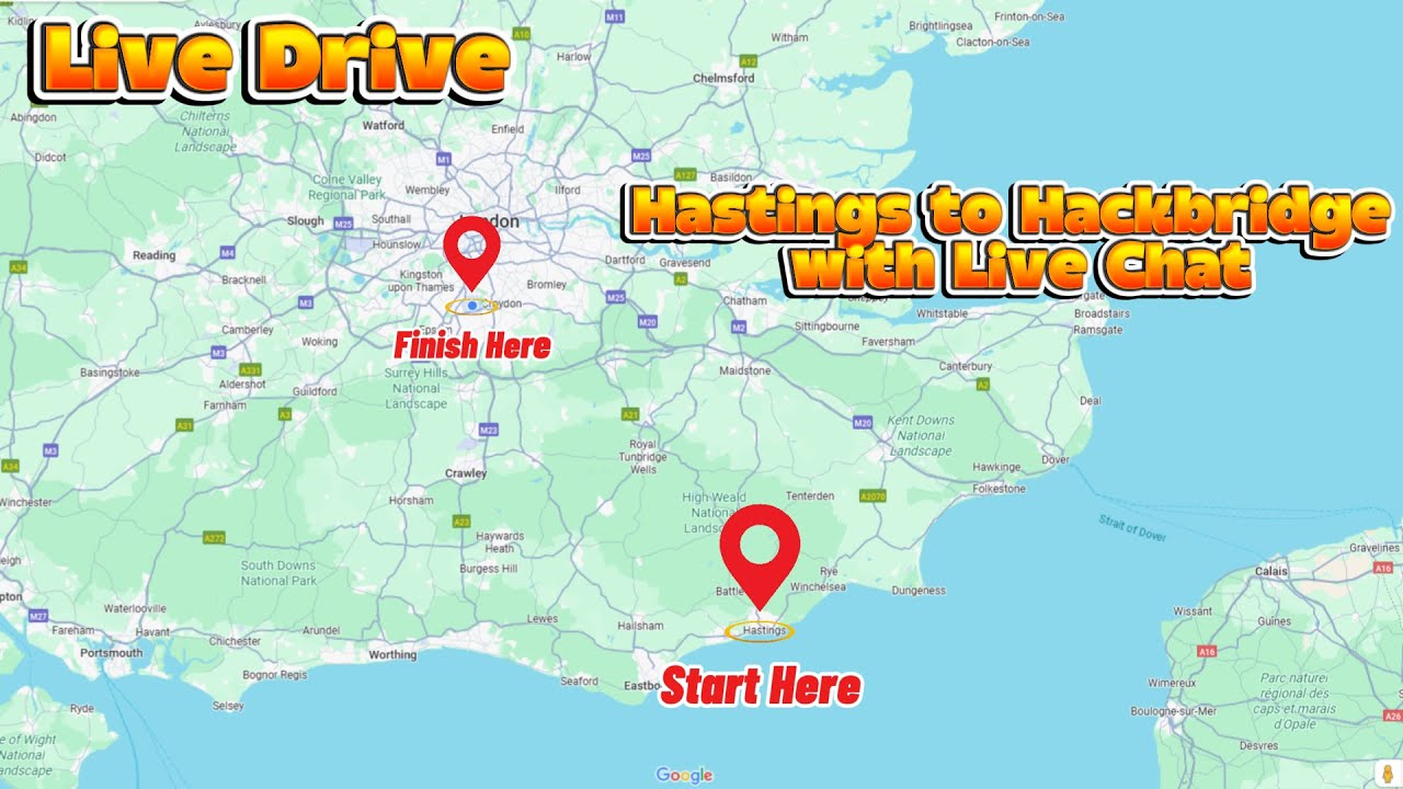 Hackbridge Map Live Drive Hastings to Hackbridge with Live Chat - YouTube