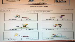 Push and Pull worksheet