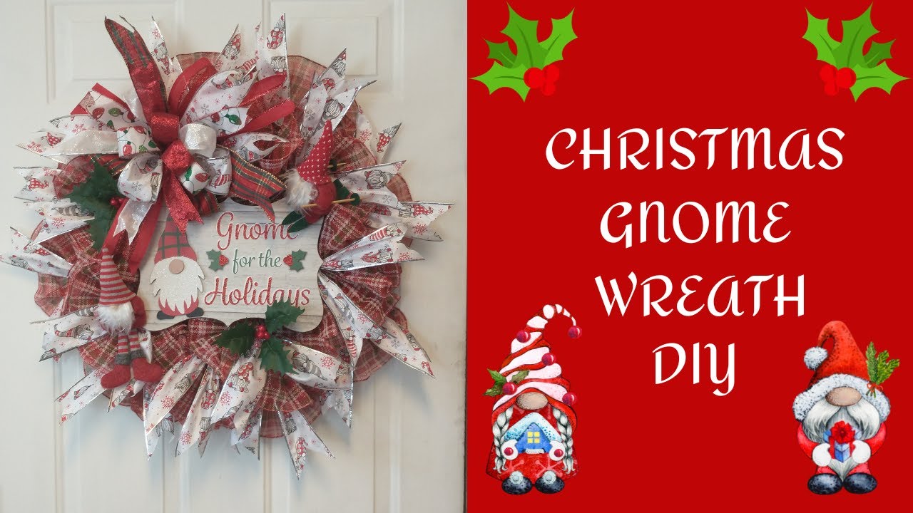 GNOME FOR THE HOLIDAYS WREATH DIY | USING A PENCIL WORK WREATH | RUFFLE METHOD