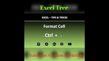 Format Cells ||Keyboard Tips&tricks || Excel Tree #excel #youtubeshorts