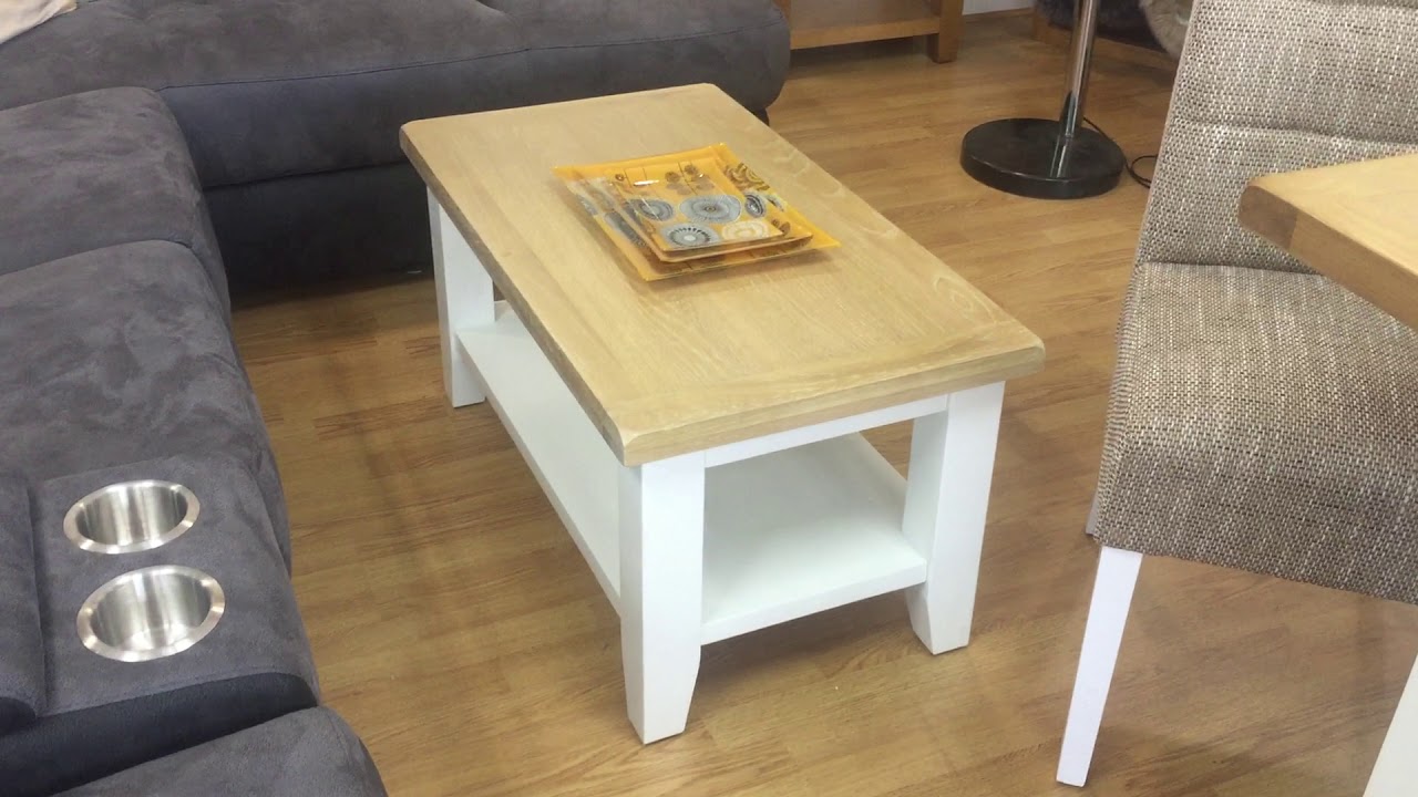 Telford Range Lime Washed Oak Top With White Legs Dining Table