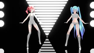 •MMD•  ♫TWI♫ - Rockabye Dance Practice♫ (Miku•Teto)