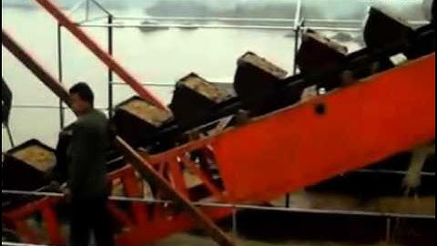 bucket chain dredger on working