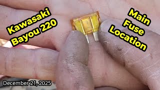 Kawasaki Bayou 220 Main Fuse Location #kawasaki #atv #4wheeler