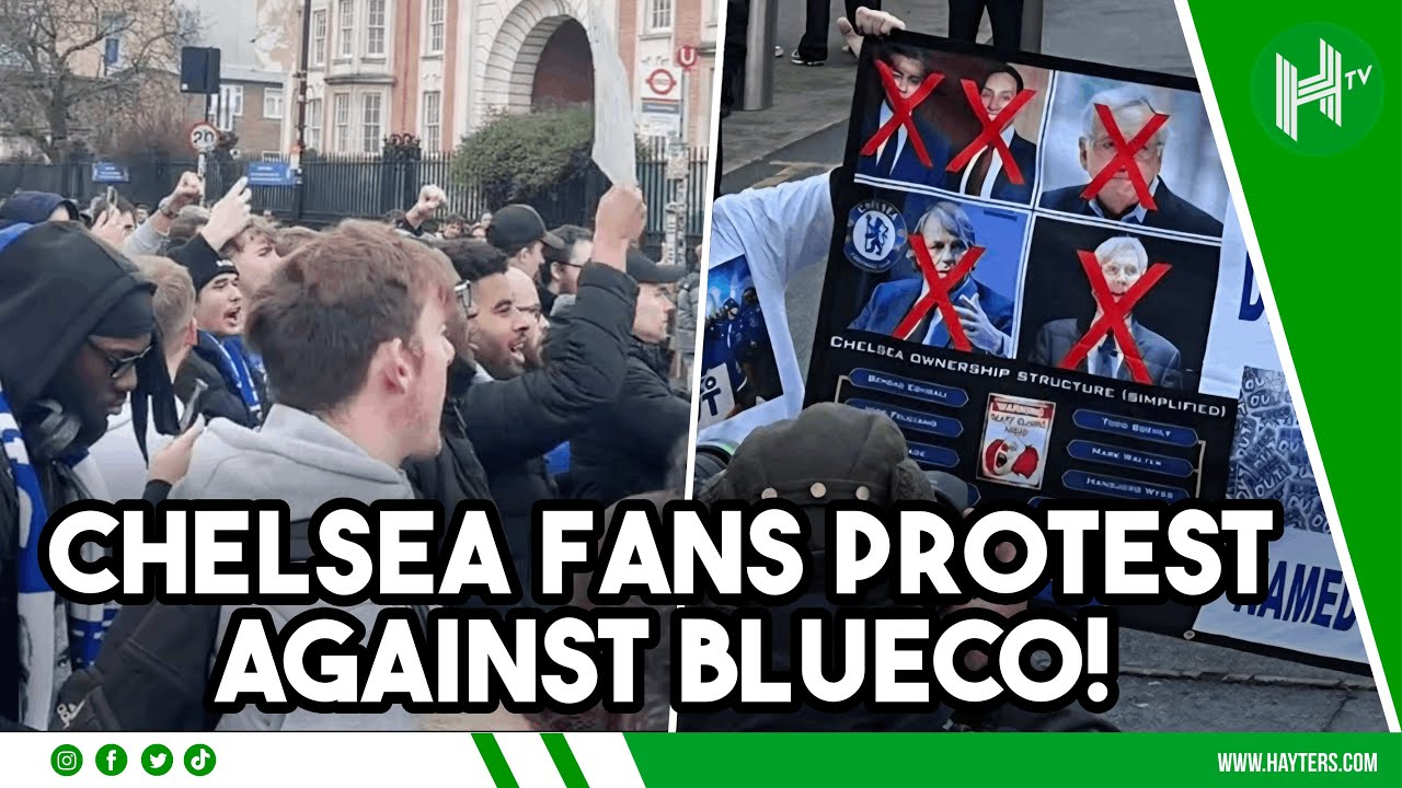 Maresca & Abramovich CHANTS as Chelsea fans PROTEST against BlueCo outside Stamford Bridge