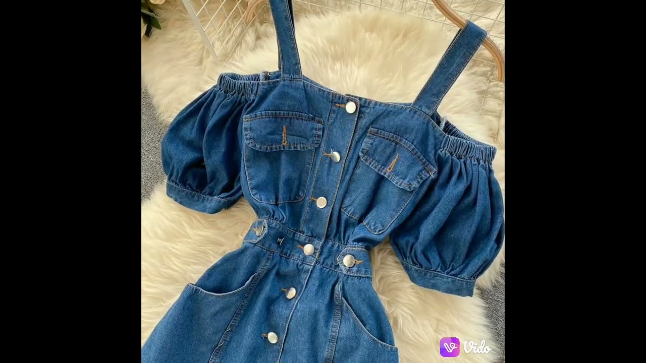 KOREAN DENIM DRESSay😍😳