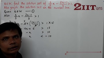 LINEAR INEQUATIONS Ex4 Q12 Class X ICSE | IIT JEE  If x ∈ W, find the solution set of