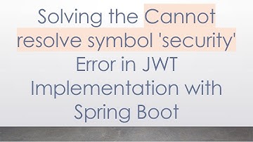 Solving the Cannot resolve symbol 