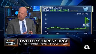 Jim Cramer reacts to Elon Musk's Twitter stake and Tesla's Q1 vehicle deliveries