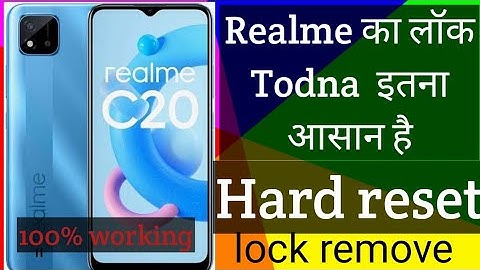 How to remove realme smartphone password.lock Remove realme c20 hard reset