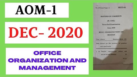 AOM-01 DECEMBER-2020 QUESTION PAPER IGNOU