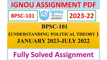 BPSC-101 SOLVED ASSIGNMENT JANUARY 2023- JULY 2022 | ENGLISH MEDIUM | IGNOU