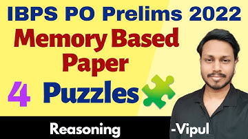 IBPS PO Pre 2021 Memory Based Paper| Reasoning All Puzzles by Vipul🔥IBPS PO Previous Year Paper 2021