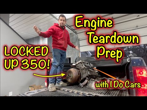 Engine Teardown Prep w/@I_Do_Cars. Mounting A LOCKED UP Vortec 350 To The Stand!