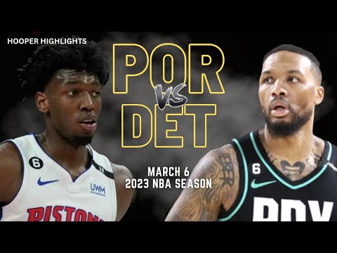 Portland Trail Blazers vs Detroit Pistons Full Game Highlights | Mar 6 | 2023 NBA Season