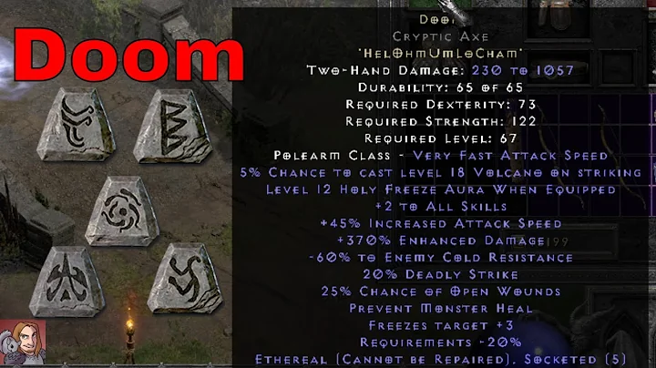Diablo II Resurrected Rune Words - Doom (Hel Ohm Um Lo Cham)
