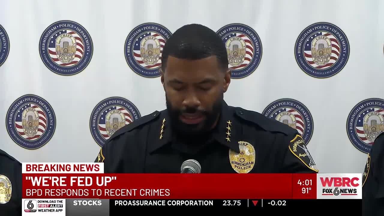 Birmingham Police Department 'fed up' with recent crimes